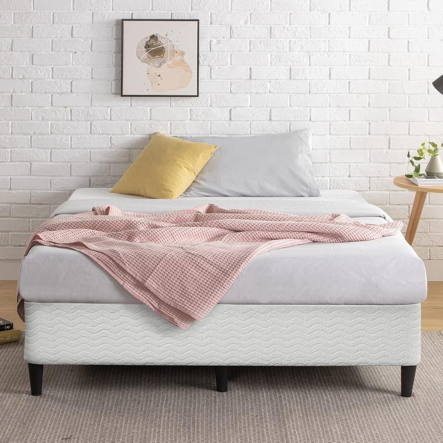 Zinus Double Bed Base Smart Ensemble Mattress Foundation - White