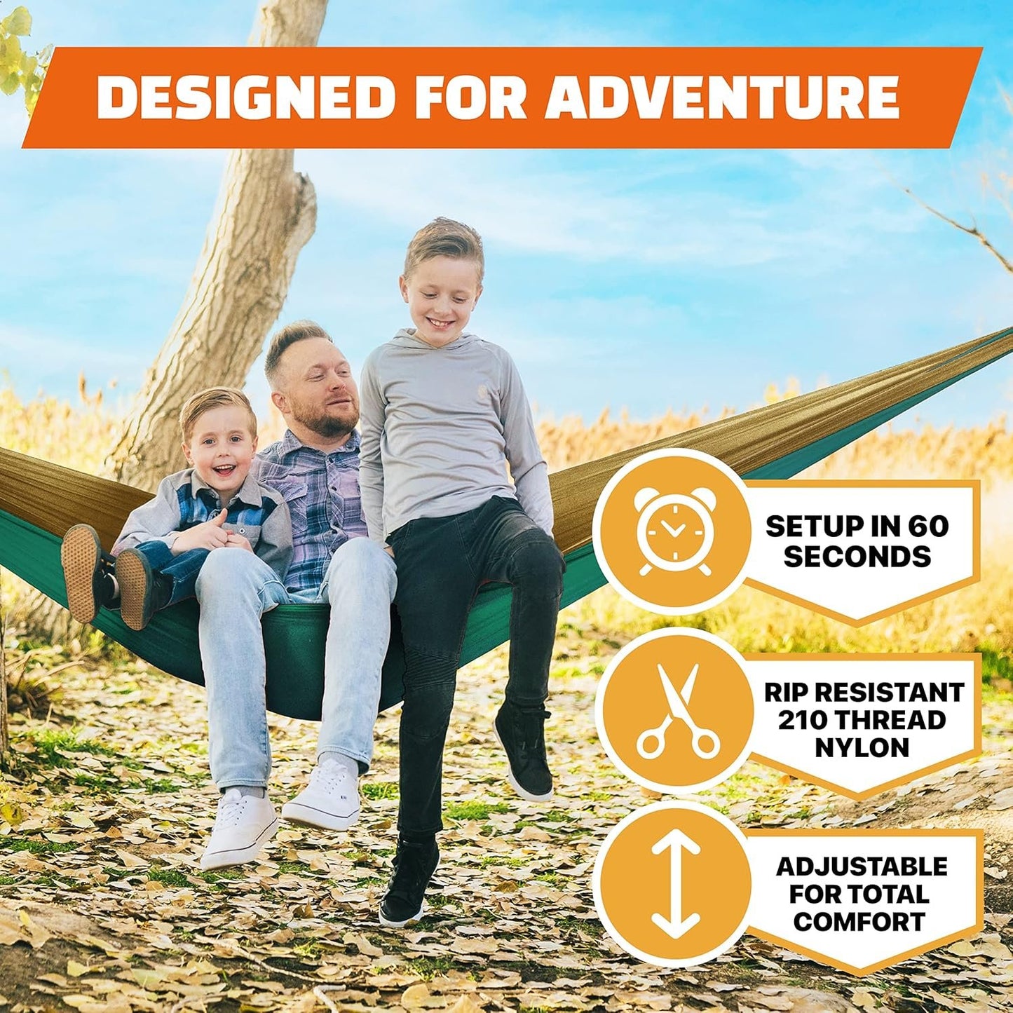 MalloMe Camping Hammock with Straps - Portable Outdoor Hammock for Adults, Kids - Double Hamac - 2 Person Hammocks - Tree Hamac Swing with Accessories - Hamock Tent for Travel - Hammocks for Outside