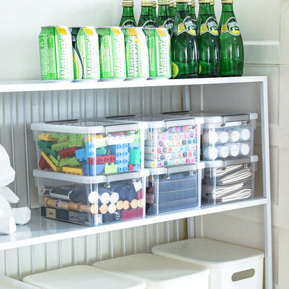 Citylife 6 Packs Small Storage Bins with Lids 3.2 Qt./ 3 L Plastic Storage Containers for Organizing Stackable Clear Storage Boxes