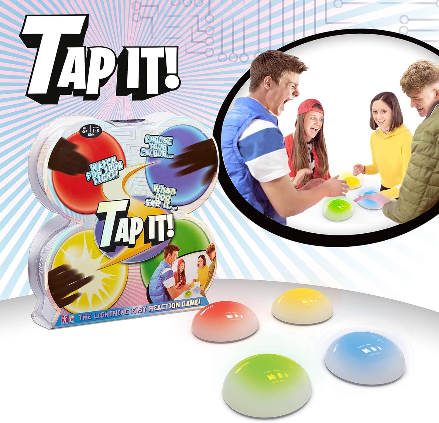 Tap-it Game High Energy Tech Game for All The Family, 4 Different Games to Play, Multi-Player Game, Fitness Game