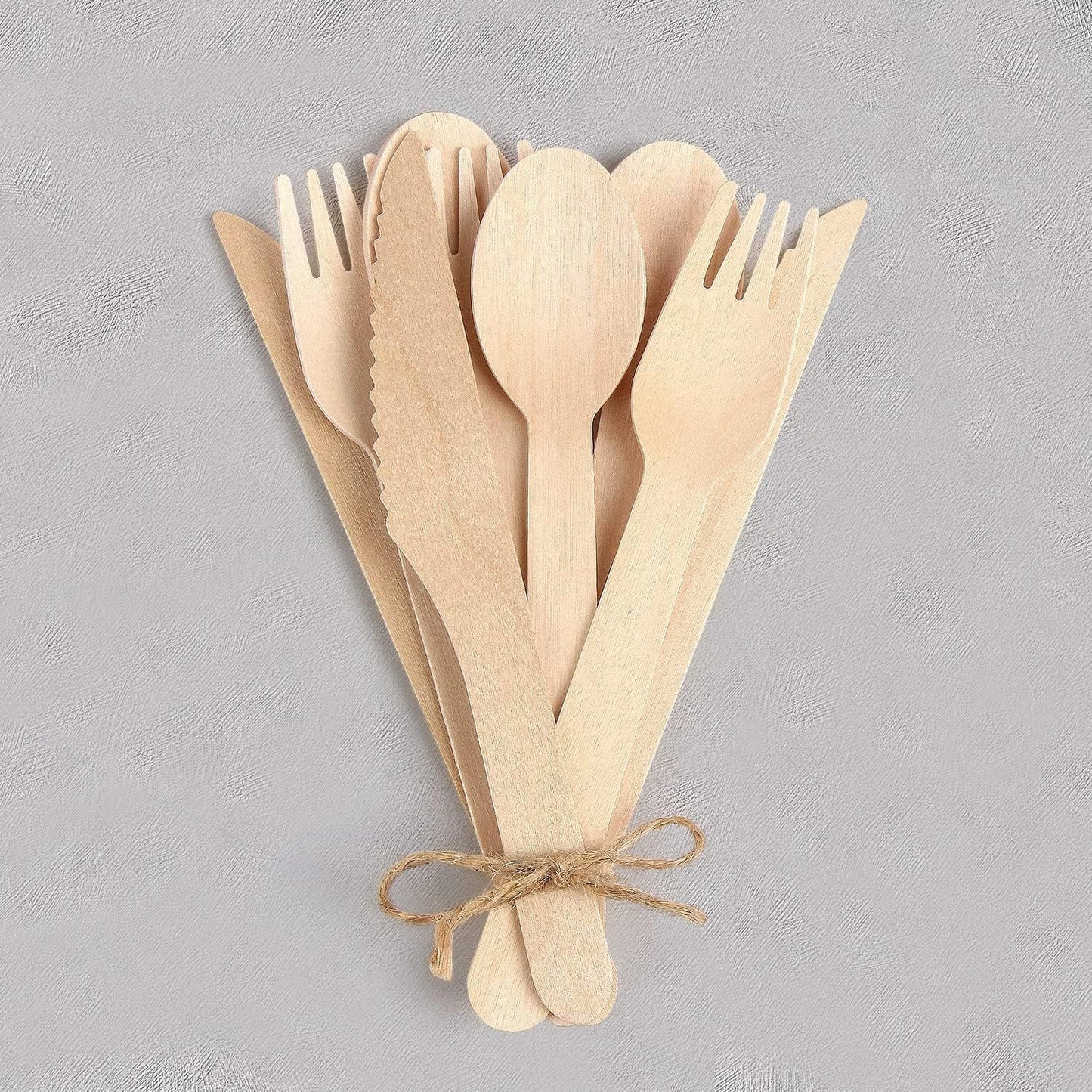 (500 Count) Disposable Wooden Cutlery Set - Alternative to Plastic, Eco Friendly, Biodegradable, Compostable Cutlery Set - 250 Wood Spoons, 150 Wooden Forks, 100 Wooden Knives Disposable Utensils Set