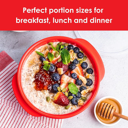 Decor Microsafe Round Storage Container, 750ml Capacity, Red