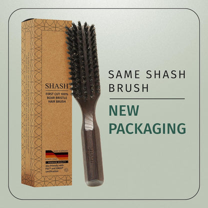 Made in Germany - 100% Boar Bristle Hair Brush, Suitable For Thin To Normal Hair - Naturally Conditions Hair, Improves Texture, Exfoliates, Soothes and Stimulates the Scalp