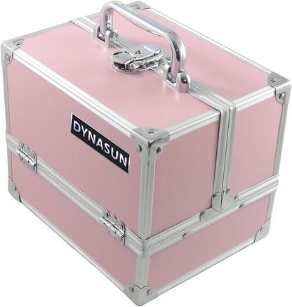DynaSun BS35 Beauty Case Make Up Nail Art Jewellery Holder, Pink, pink, Travel Beauty Cases
