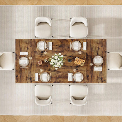 HOOBRO Dining Table, 180 cm Kitchen Dining Room Table with Sturdy Metal Frame, Rectangle Furniture with Heavy Duty Legs & Wooden Top, for Home Kitchen Living Room, Rustic Brown and Black BF180CZ01