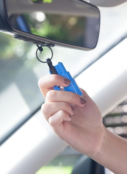 resqme The Original Emergency Key Fob Car Escape Tool, 2-in-1 Seat Belt Cutter and Window Breaker, Army Green, Pack of 2 - Compact Emergency Hammer