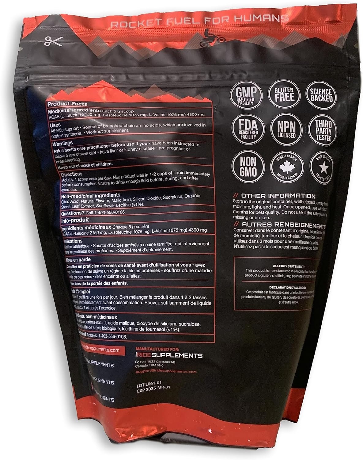 iRide Supplements - Branched Chain Amino Acids BCAA Protein Powder, Watermelon Flavour - Ideal for Hydration, Boosts Energy, Enhanced Performance, Endurance & Metabolism - Athlete Supports-90 Servings