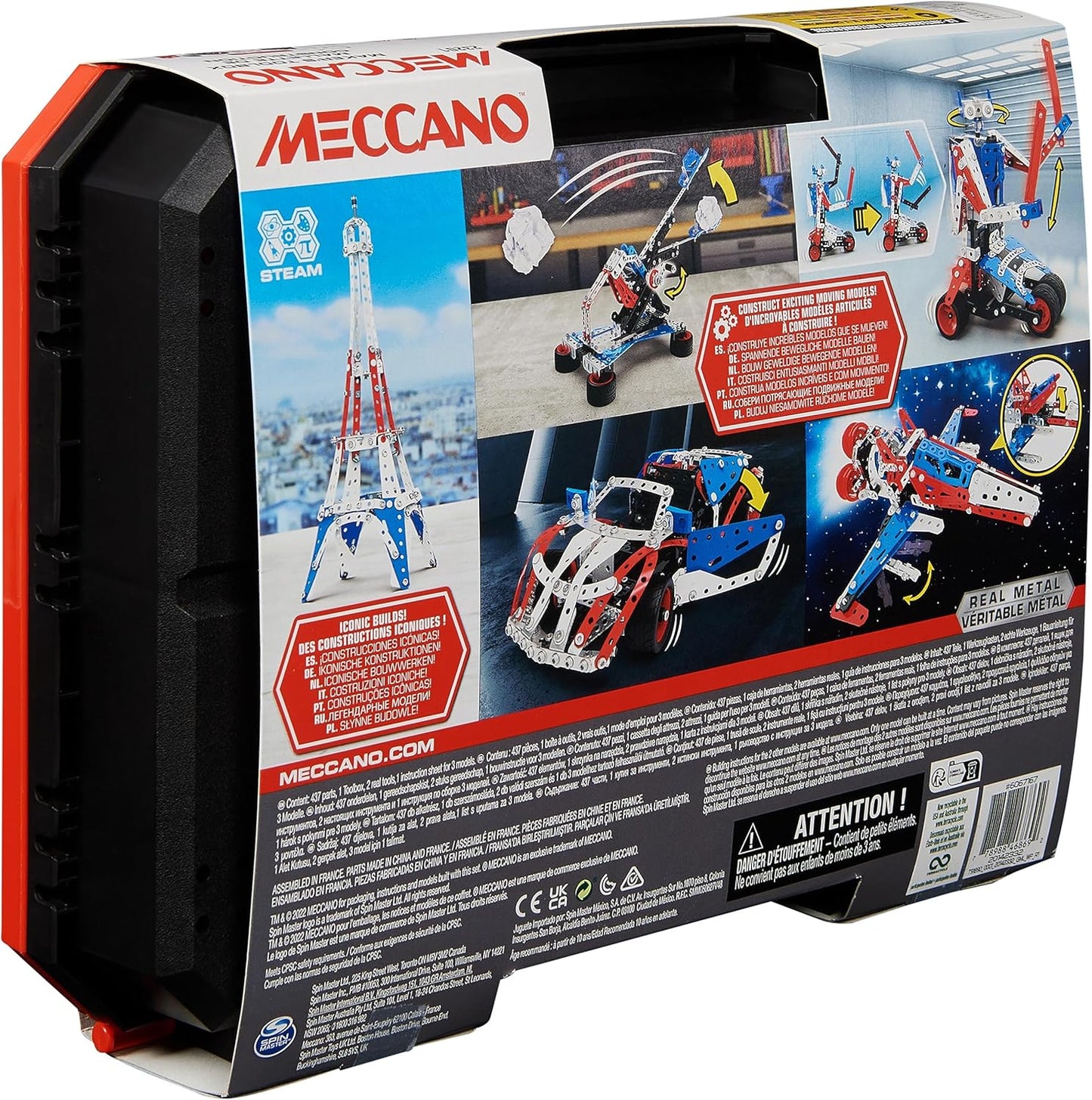 Meccano Maker’s Toolbox, 437-Piece Intermediate STEAM Model Building Kit for Open-Ended Play, Kids Toys for Boys & Girls Ages 10+