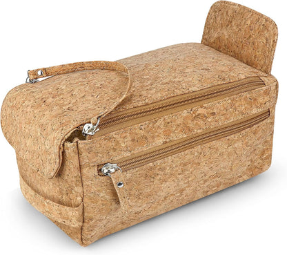 The Calling Man Denali Cork Leather Travel Toiletry Bag for Men– Waterproof Compact Dopp Kit with Hanging Design, Compartment and Dual Pockets, Hygiene Bag for Toiletries, Cork, Compact and Spacious