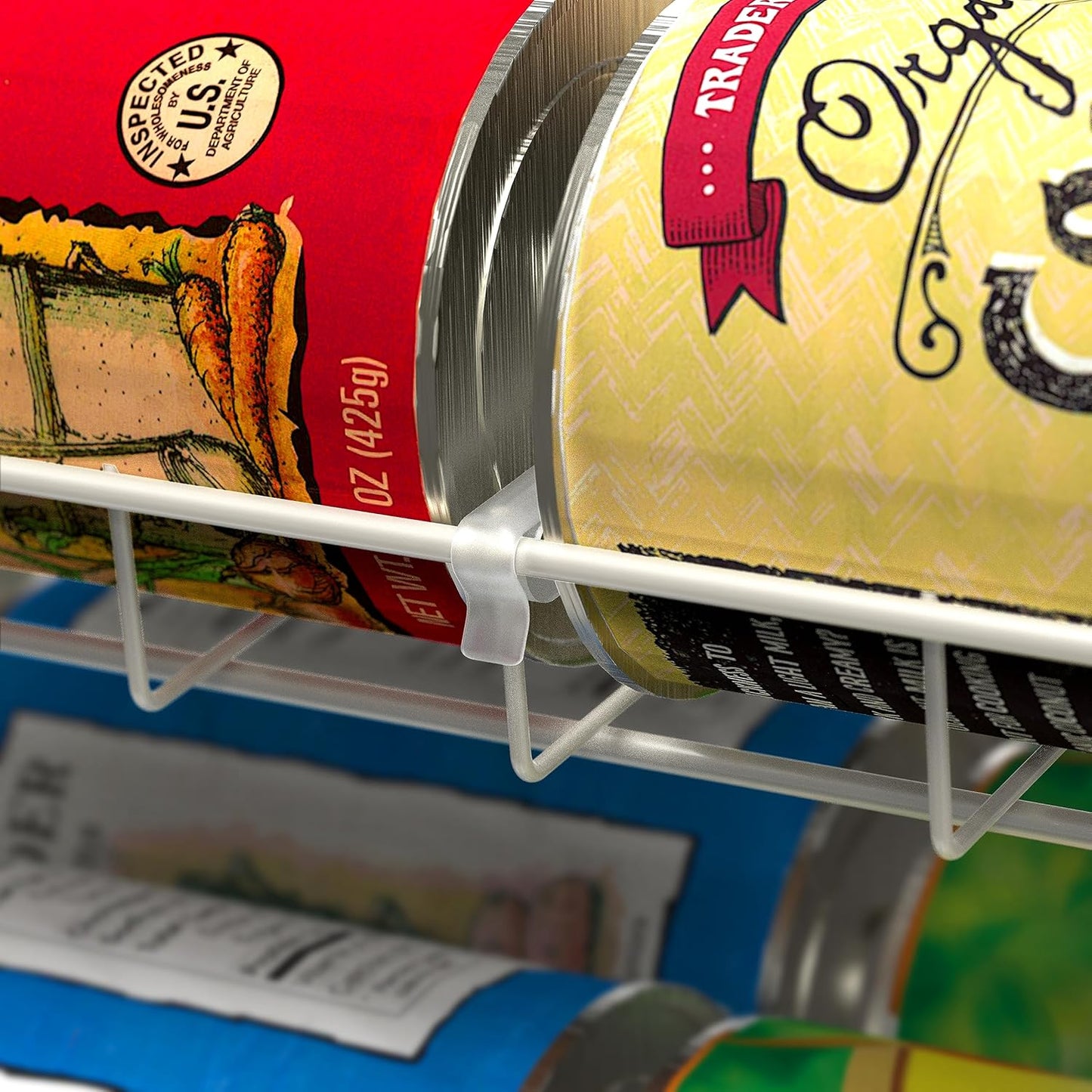 Deco Brothers Stackable Can Rack Organizer for Kitchen and Pantry, Holds Up to 36 Cans, White