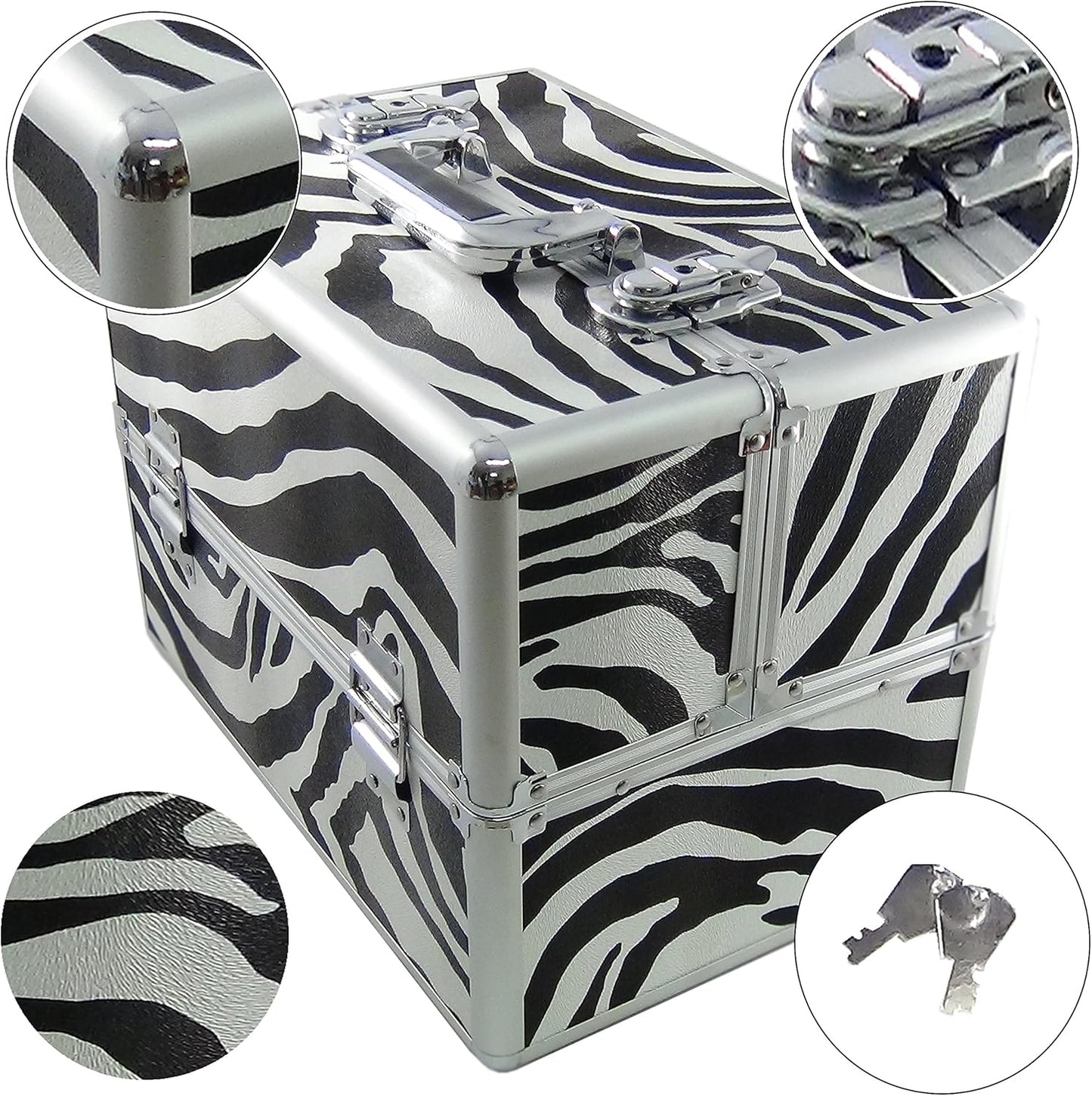 DynaSun Alu Design Beauty Case Trinket Box Makeup Cosmetic Bag