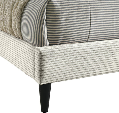 GALANO Wood Queen Bed Frame with Headboard – Platform Bed Frame Queen Size, Cream Upholstered Bedframe, Modern Queen Size Bed, Easy Assembly, No Box Spring Needed, Beds for Bedroom