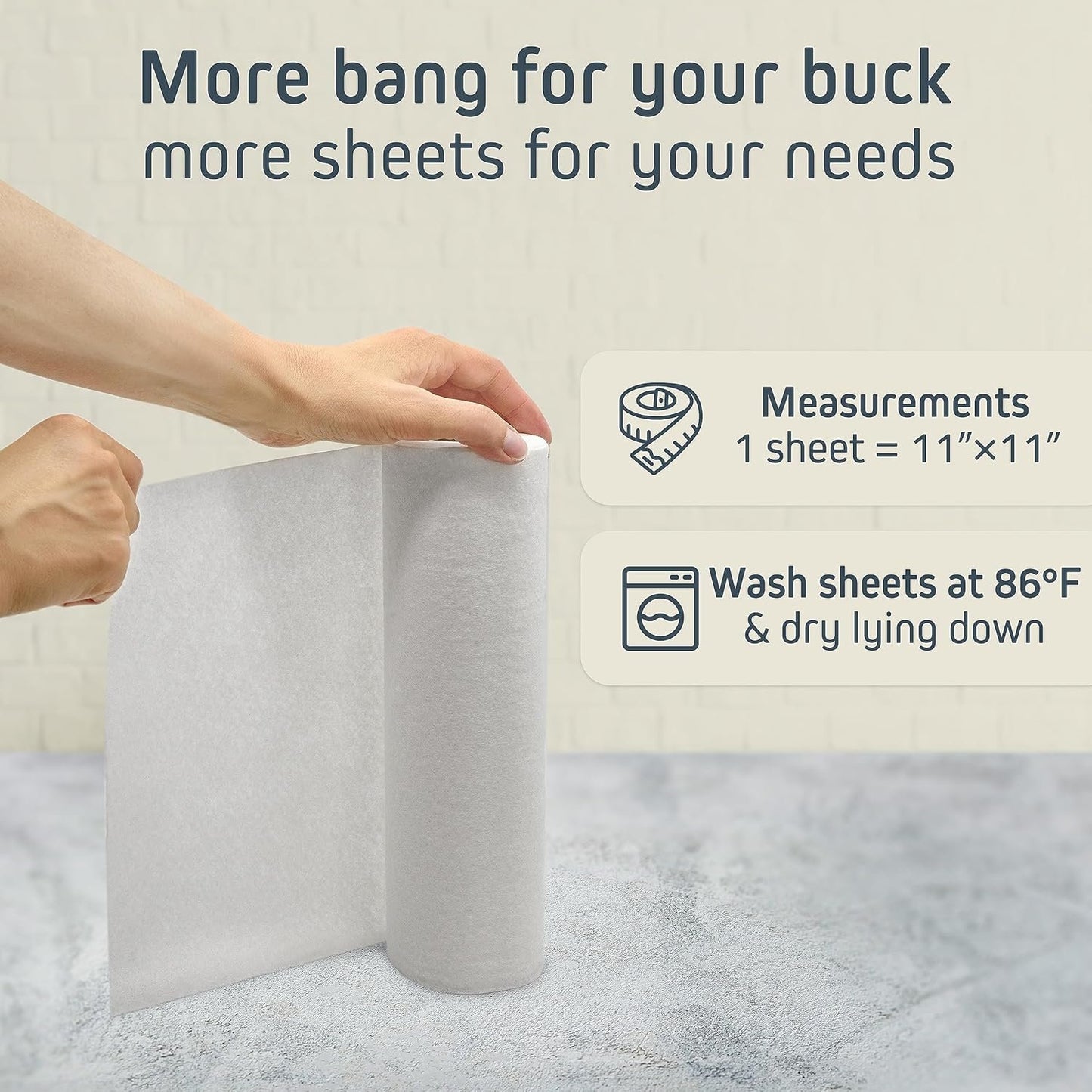 Ecolifestyle Reusable Paper Towels Washable – 3 Rolls, 20 Sheets (11"x11") | Made of Bamboo, Super Absorbent, Machine Washable, Eco-Friendly Alternative to Paper Towels | Perfect for Kitchen & Beyond