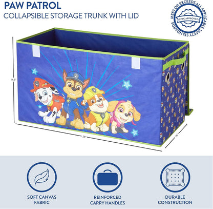 Idea Nuova Nickelodeon Paw Patrol Chase, Marshall and Skye Collapsible Children’s Storage Trunk, Durable with Lid