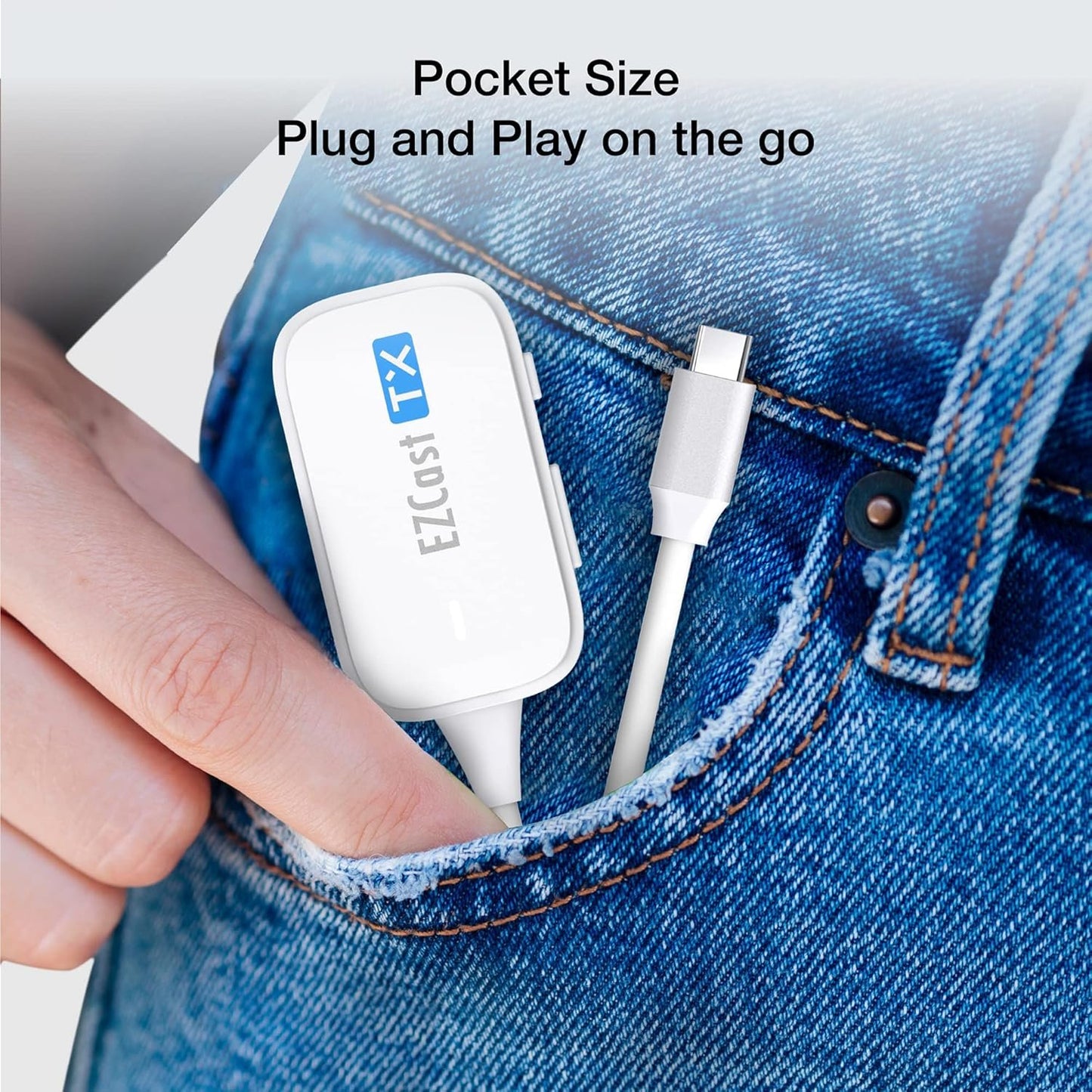 EZCast Wireless USB-C to HDMI Transmitter and Receiver, DisplayPort Screen Mirror from iPhone 15 to TV, 1080p HD, HDMI Extender, Wireless Display from Tablet and laptops to HDTV projectors