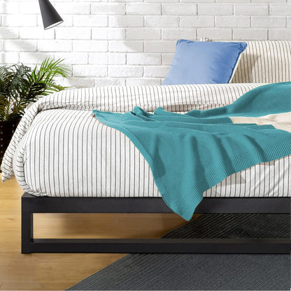 Zinus Full Bed Frame - Trisha 7 inch Metal Bed Frame with Wood Slat Support, No Box Spring Needed, Easy Assembly - Minimalist Platform Bed Frame with Underbed Storage Space, Full Size