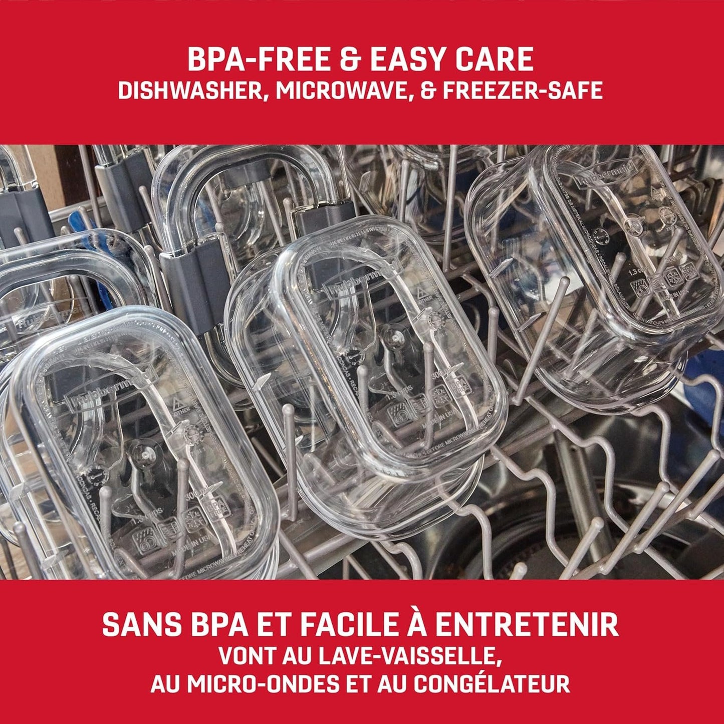 Rubbermaid 44-Piece Brilliance Food Storage Containers with Lids for Lunch, Meal Prep and Leftovers, Dishwasher Safe, Leak-Proof & BPA-Free