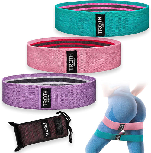 TROTH Resistance Bands Set - Resistance Band Women, Booty Exercise Band, Resistance Bands Set Men, Home Gym Strength Training Equipment, Fitness Accessories for Pilates, Squat, Yoga & Pull Up Workout