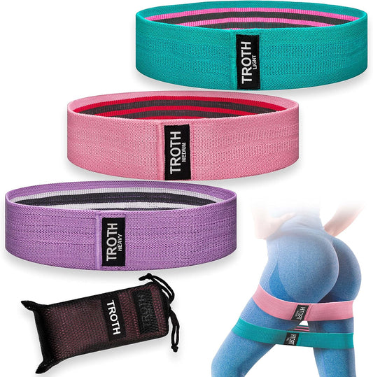 TROTH Resistance Bands Set - Resistance Band Women, Booty Exercise Band, Resistance Bands Set Men, Home Gym Strength Training Equipment, Fitness Accessories for Pilates, Squat, Yoga & Pull Up Workout