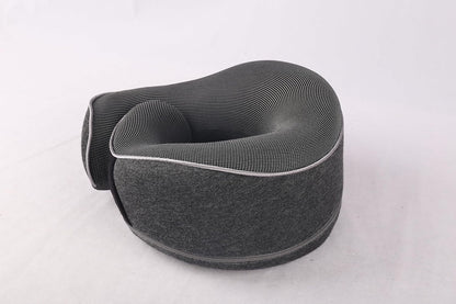 Luxury Memory Foam Travel Neck Pillow - Ergonomic, 360-Degree Folding Neck Support - Aeroplane Portable, Adjustable &Therapeutic Relief - Ideal for Airplane, Car - Neck Pain Relief - Black