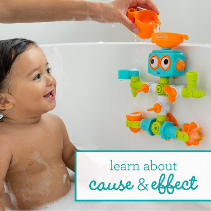 Infantino 217025 Sensory Plug & Play Plumber Toy Exploration and Learning Cause and Effect 16 Piece Bath, Multicolour