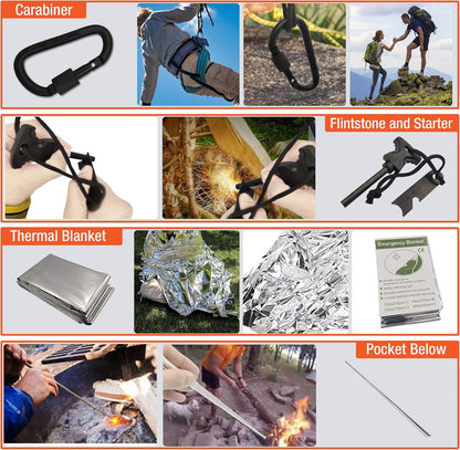 Survive Hero Survival Kit Military, for Teen Boys Gift Ideas, Stocking Stuffers for Teenage Boy, Mens Gift Set, EDC Tactical Gear Camping Gadgets for Men, Hiking, Hunting Accessories