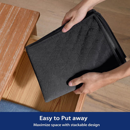 Storage-Bags-for-Clothes Bedding Storage Containers with Zipper Lids, Closet Collapsible Clothing Bins for Linen Blanket, 6 Pack, 90L, Black