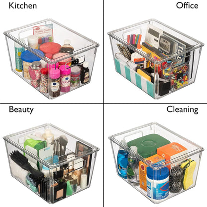 ClearSpace Plastic Storage Bins with Lids X-Large – Perfect Kitchen Organization or Pantry Storage – Fridge Organizer, Pantry Organization and Storage Bins, Cabinet Organizers