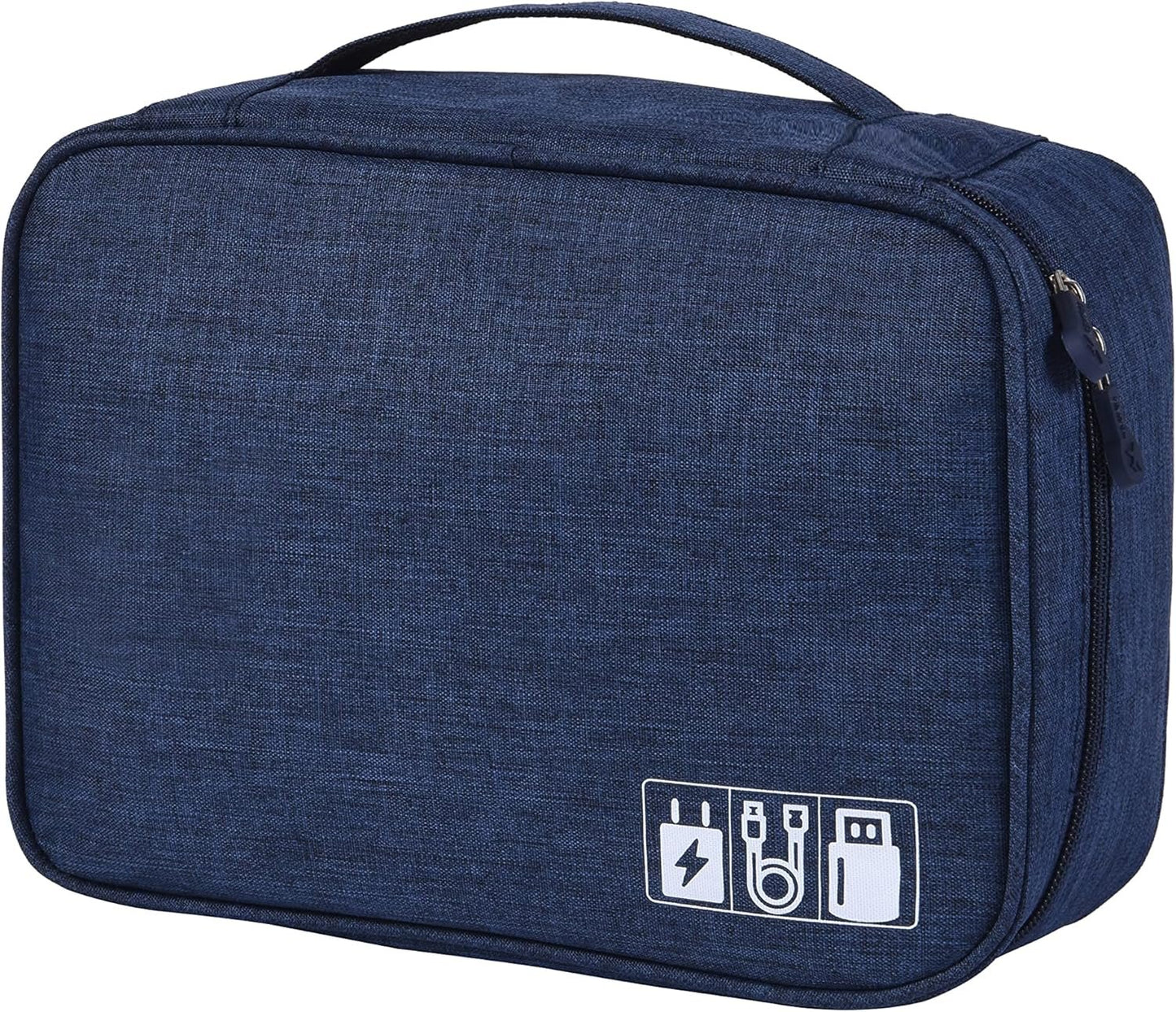 ACOPTON Electronic Organizer, Portable Travel Organizer Bag, Waterproof Case for iPad Electronics Accessories, Cables, Chargers, Hard Drives, Power Bank, Playing Cards, blue navy, Bag Organizer