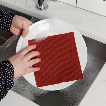 Ecologie Swedish Sponge Reusable Dishcloth Rust and Sky Blue 6.5 x 8 inches, Set of 2