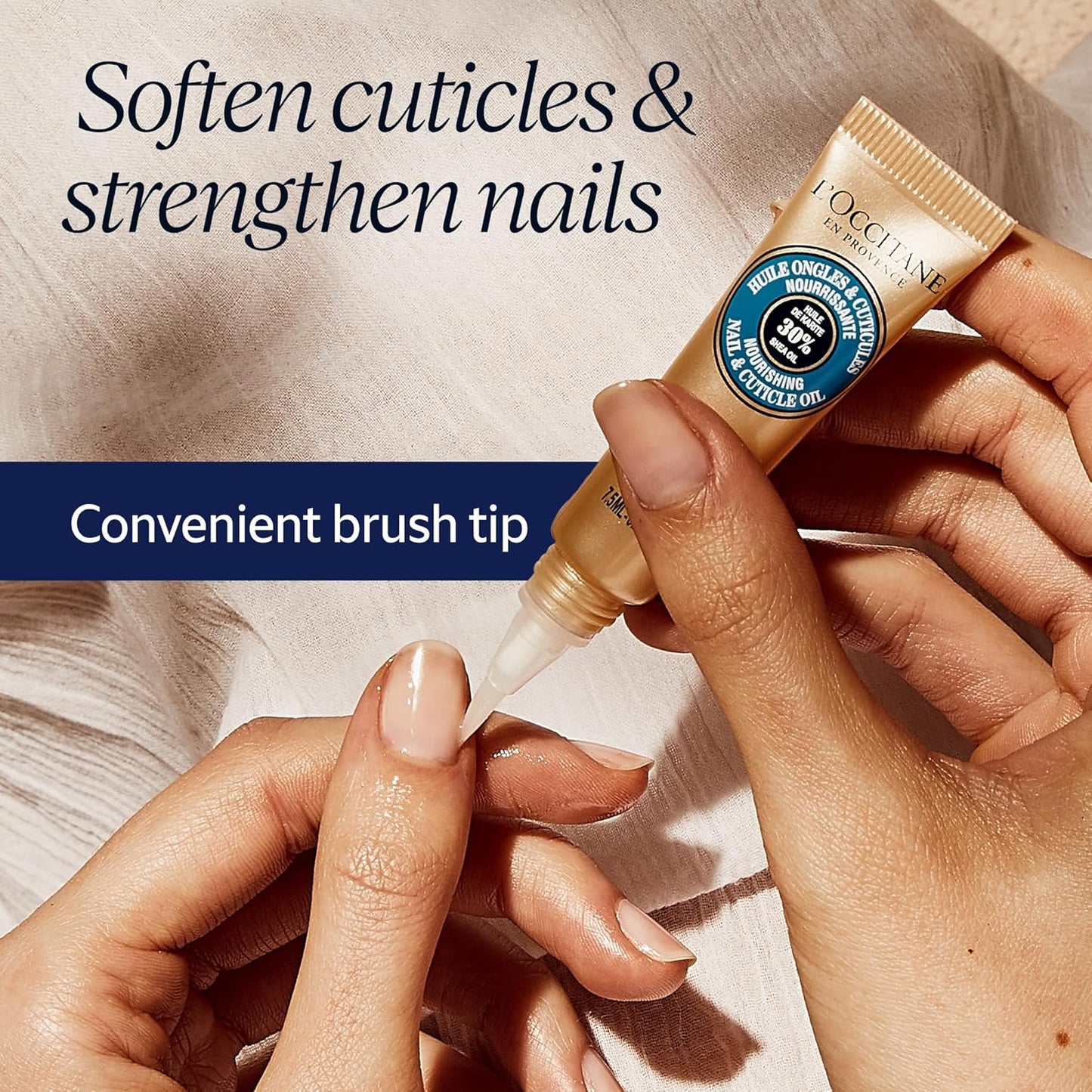 L'Occitane L'OCCITANE Shea Nourishing Nail & Cuticle Oil: With 30% Shea Oil, Healthier-Looking Nails, Soften Cuticles, Strengthen Nails, 0.25 Fl. Oz