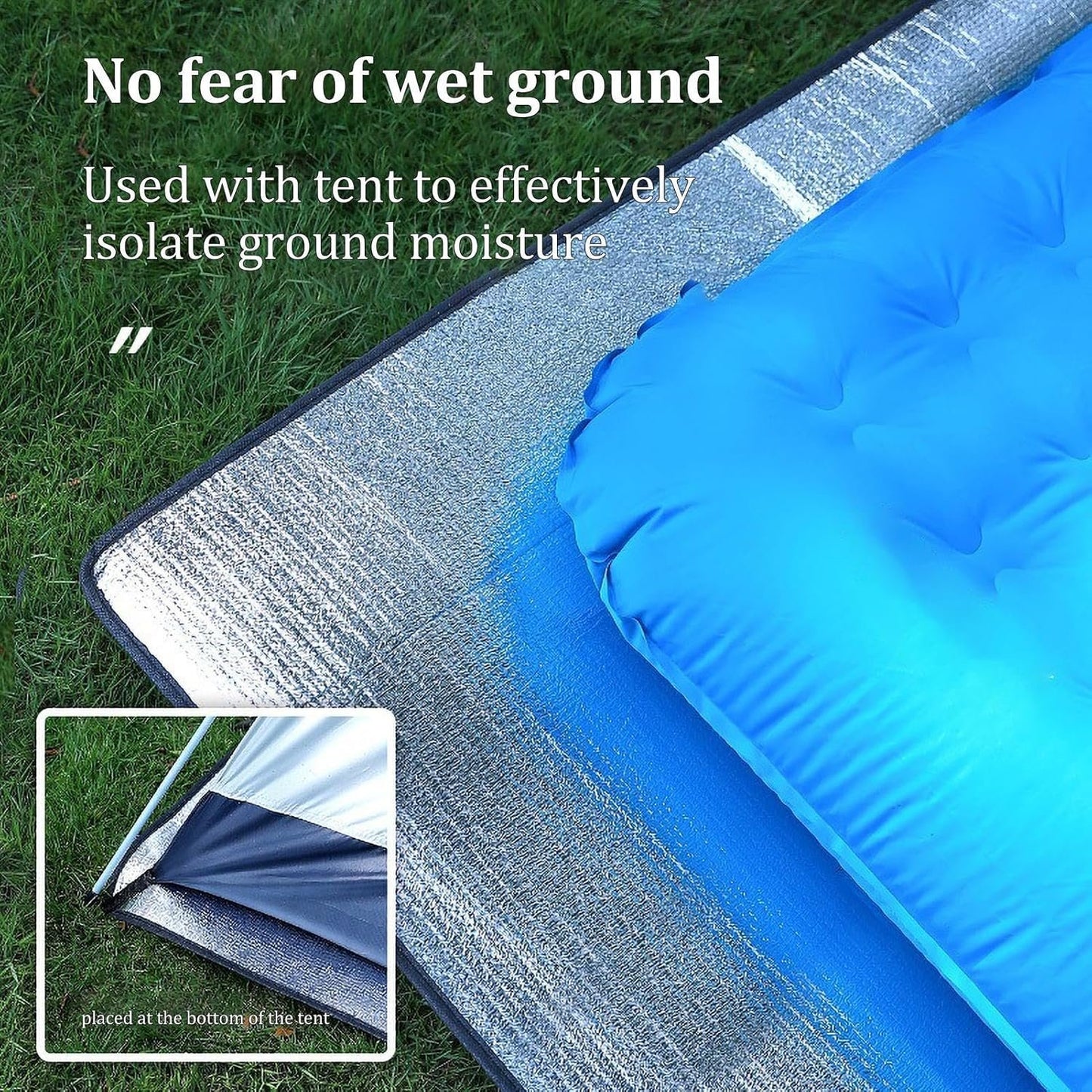 Tent Floor Mat - 76.7inch Double-Sided Picnic Ground Insulating Pad | Waterproof Tent Floor Mat, Outdoor Thermal Foil Blanket for Survival Hiking Picnics Camping Backpacking