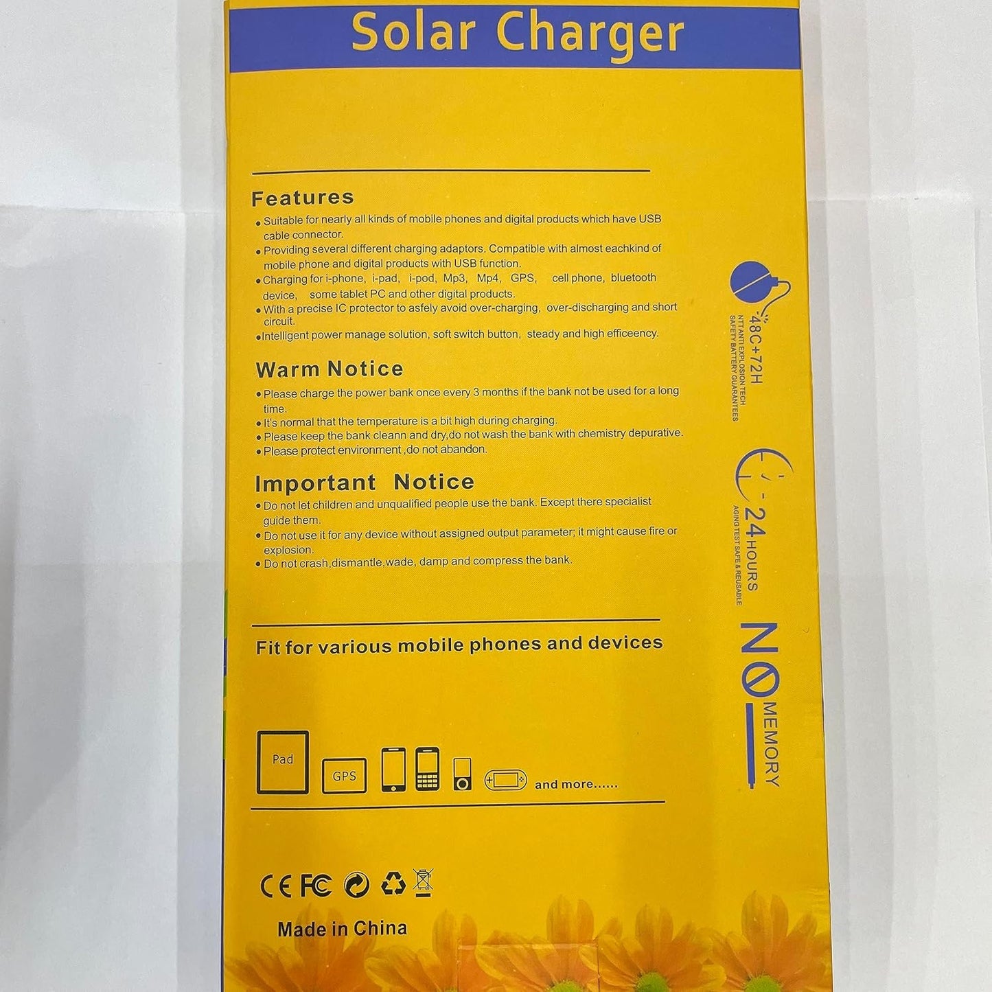 20000mAh Solar Charger, Large-Capacity Solar Power Bank, External Battery Pack for Outdoor Use, Suitable for All Smartphones and Tablets, Recommended by Travel Enthusiasts