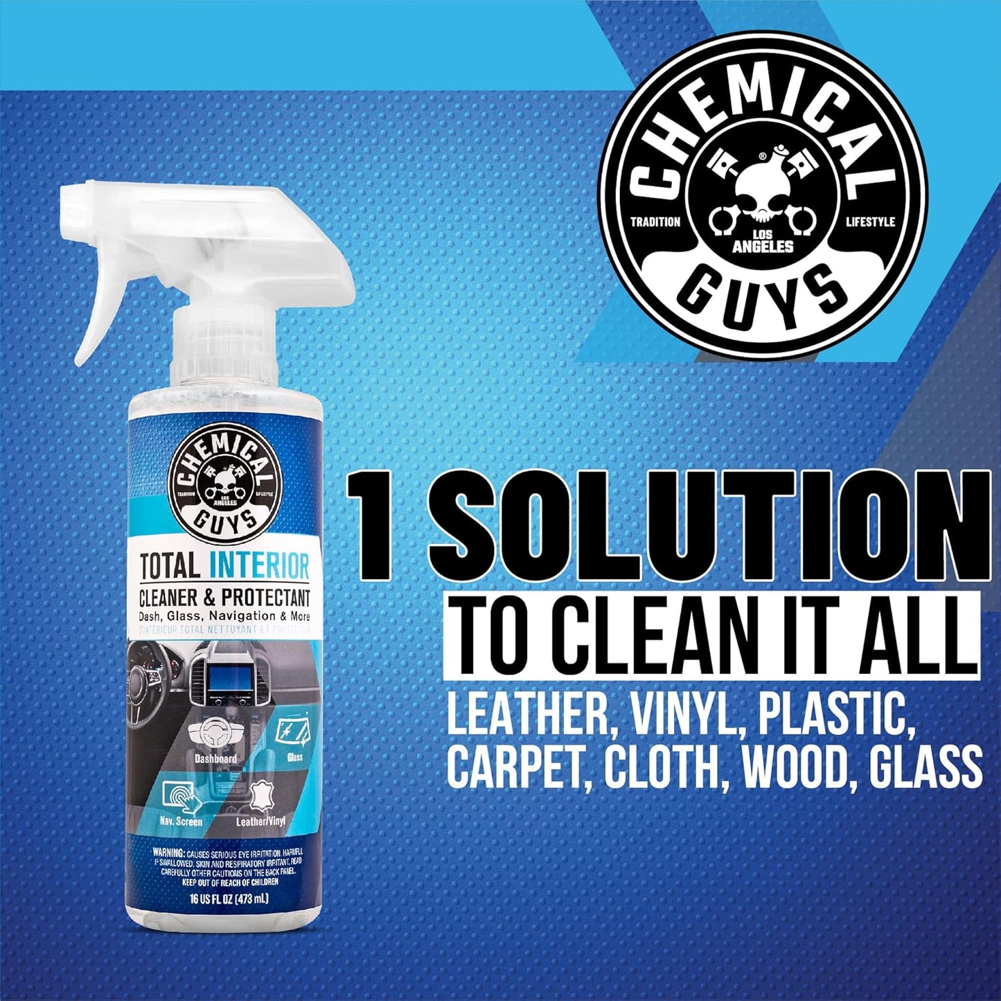 Chemical Guys Total Interior Cleaner & Protectant, Safe for Cars, Trucks, SUVs, Motorcycles, RVs & More, 473 ml