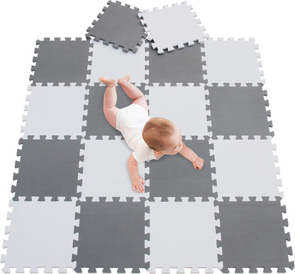 meiqicool 18 Foam Mats Toy Ideal Gift,Colorful Tiles Multi Use,Create & Build A Safe Play Area Interlocking Puzzle eva Non-Toxic Floor for Children Toddler Infant Kids Baby Room & Yard Superyard 0112