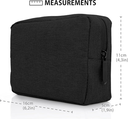 MyGadget Travel Cable Organizer – Universal Case for Electronics or Makeup – Organizer for Accessories, Charger Cables, Earphones – Black, Black, classic