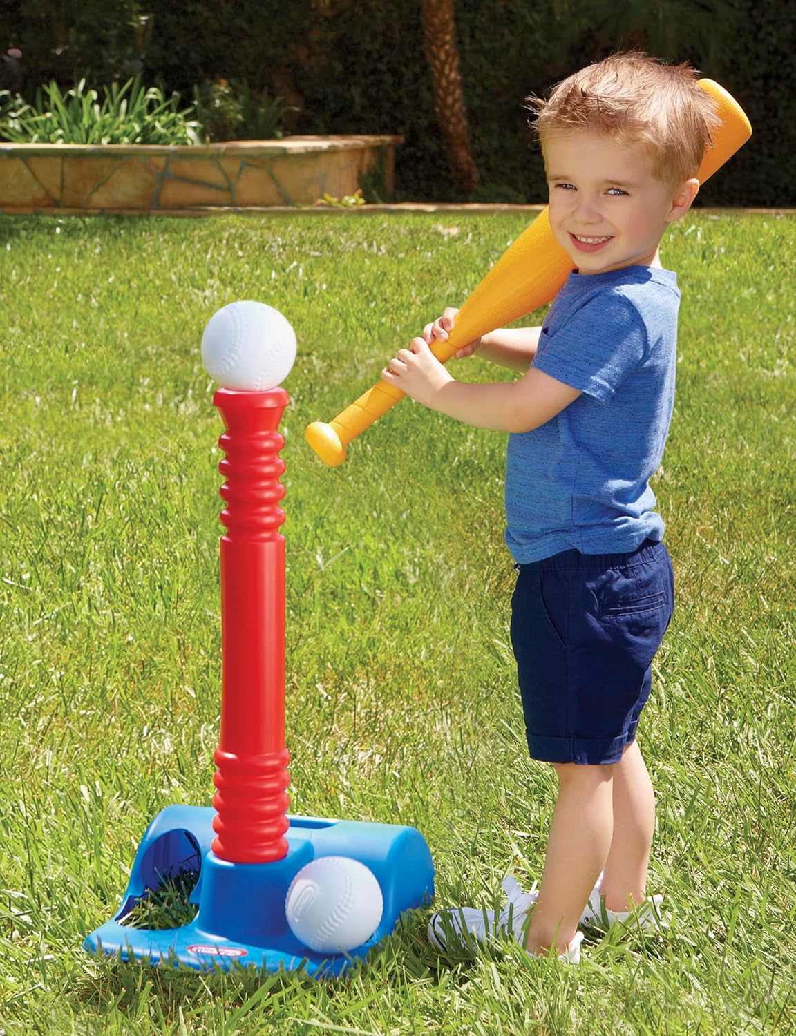 LITTLE TIKES TotSports T-Ball Set, Primary Colors, 2 Balls