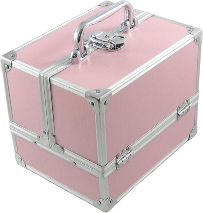 DynaSun BS35 Beauty Case Make Up Nail Art Jewellery Holder, Pink, pink, Travel Beauty Cases