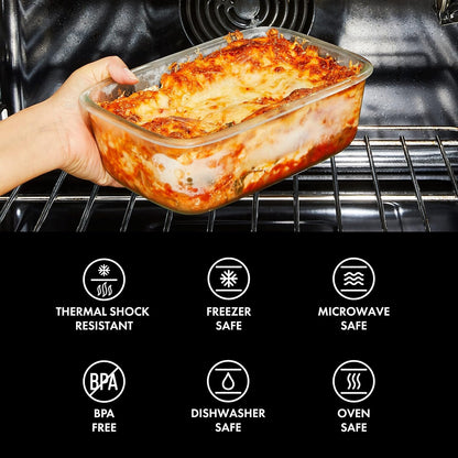 OXO Good Grips 3.5 Cup SNAP Leak Proof Glass Rectangle Food Storage Container, Clear