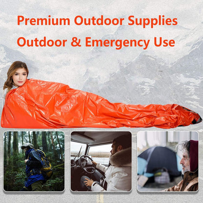 SAINUOD Emergency Sleeping Bag Waterproof Blanket Thermal Survival Bivvy Bags with Ultralight Gear Portable Nylon Sack for Camping, Hiking, Outdoor Adventure Activities(4 Pack)