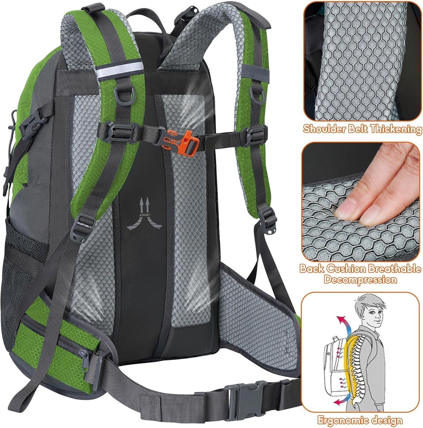 N NEVO RHINO Hiking Backpack 40L/50L Waterproof Travel Camping Backpack, Hiking Daypack with Rain Cover for Men Women