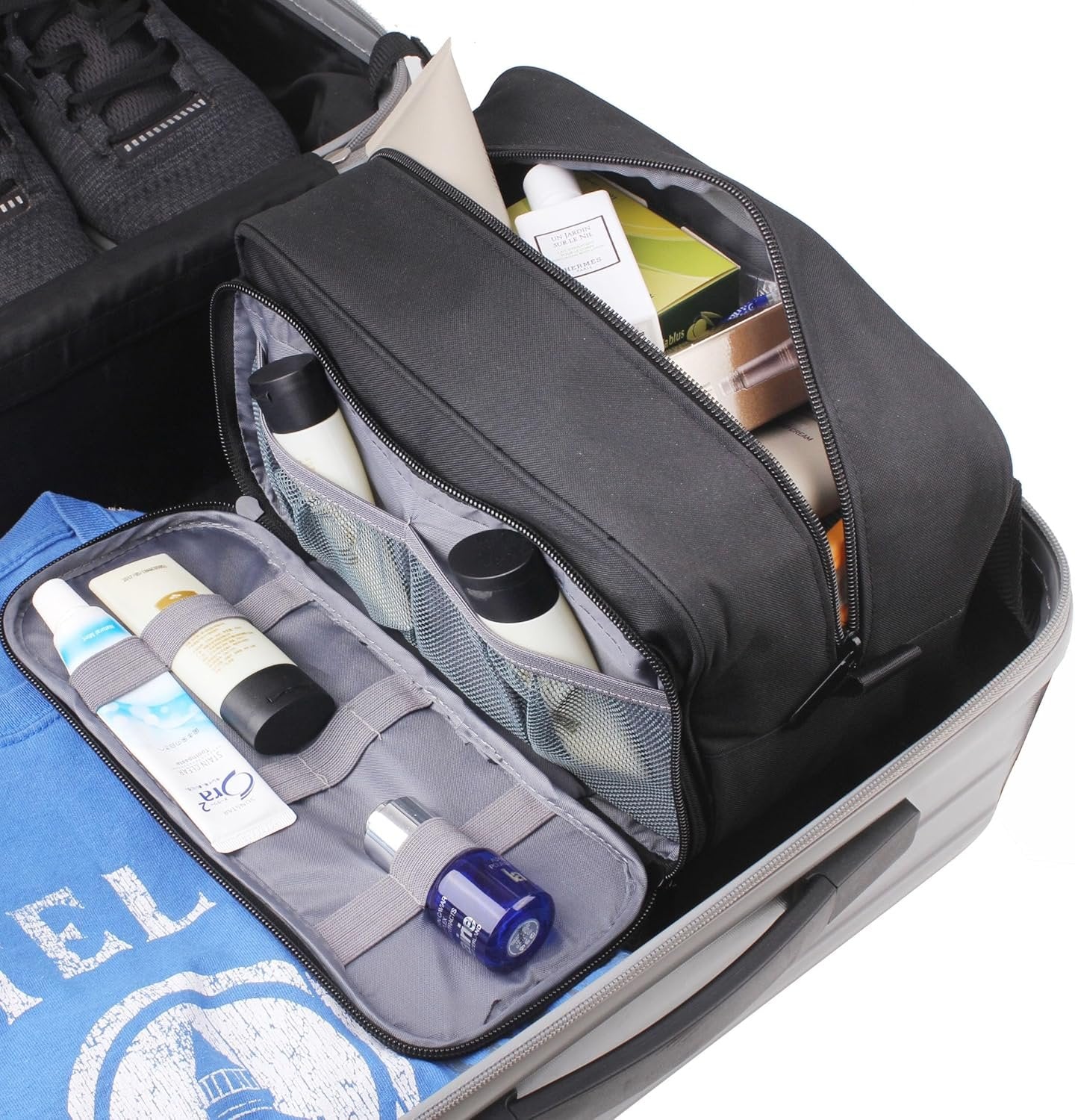 Lucky Rain Toiletry Bag for Men, Mens Bathroom Shaving Kit Travel Bag, Waterproof Travel Bag for toiletries with Handle for Travel Business, Black