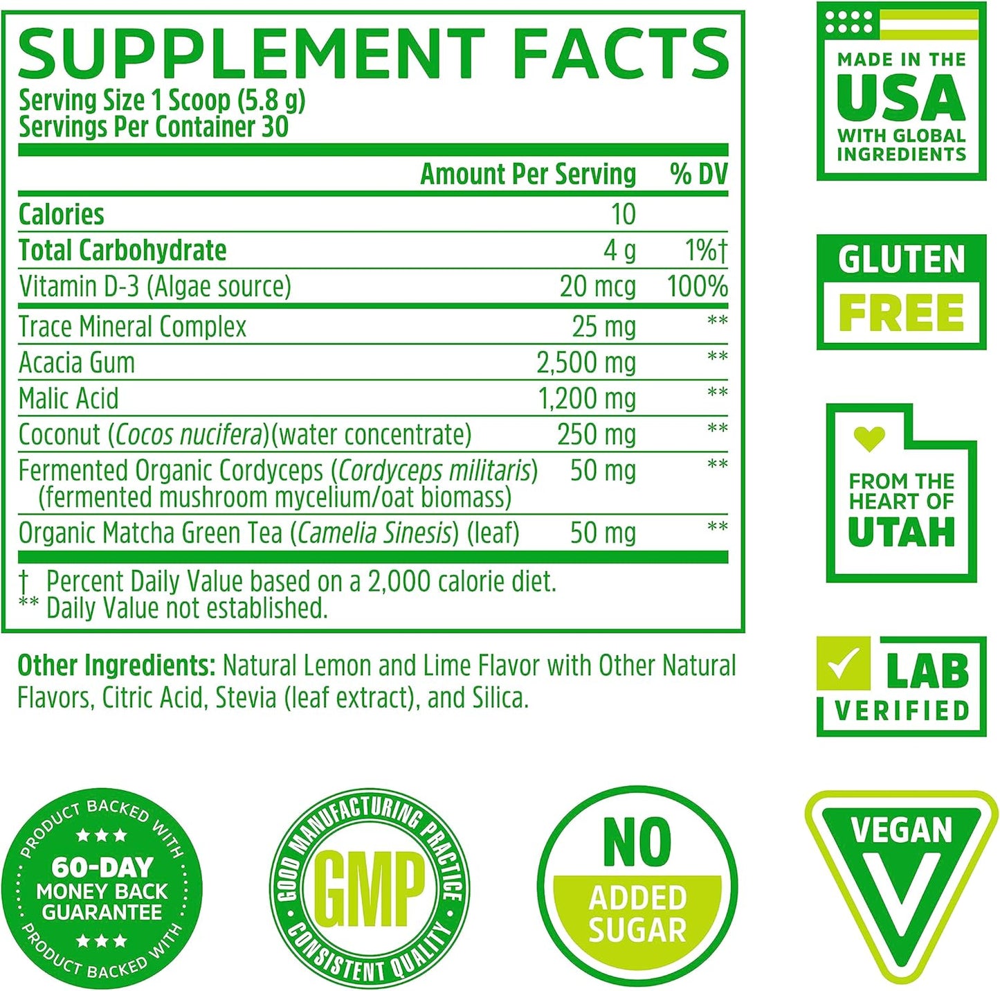Zhou Nutrition Hydro-Fuel, Sugar Free Electrolyte Powder, Replenish Nutrients & Restore Hydration, Natural Mineral Complex with Coconut Water Concentrate, Vegan, Gluten Free, Lemon Lime, 30 servings