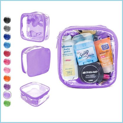 EzPacking Clear TSA Approved 3-1-1 Travel Toiletry Bag for Carry On/Quart Size Transparent Liquids Pouch for Airport Security/Reusable See Through Vinyl & PVC Plastic Organizer Men Women, Lilac, Tsa