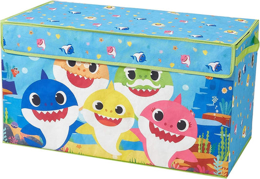 Idea Nuova Baby Shark Collapsible Childrenâ€™s Toy Storage Trunk, Durable with Lid