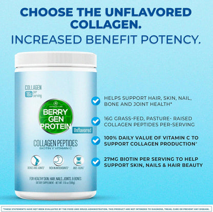Unflavored Collagen Protein Powder with Biotin & Vitamin C – Powerful Bone & Joint Support, Anti-Aging Formula for Radiant Skin, Hair & Nails, Antioxidant-Rich Wellness Boost – 500g (1)