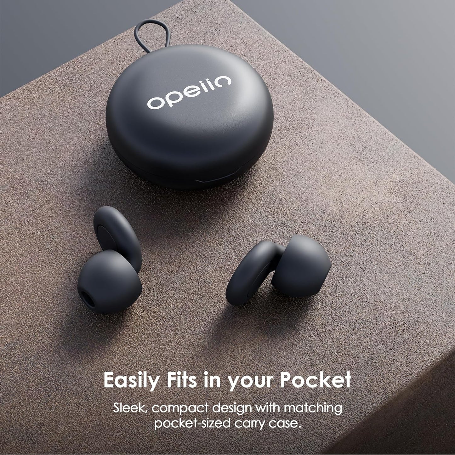 OPEIIN Ear Plugs for sleeping - Flexible Silicone for Superior Hearing Protection,Ultra-Soft Reusable Noise-Reducing Earplugs for Sleep, Focus, Travel | Custom Fit with 8 Tips in XS/S/M/L | 28dB (SNR) (black, Medium)