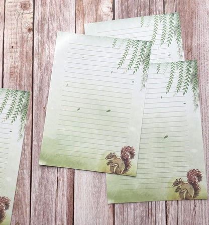 50 Lined Writing Paper Set, Stationery Paper for Writing Letter, 100 GSM Printer Papers, 5 Different Style (11.7 x 8.26")