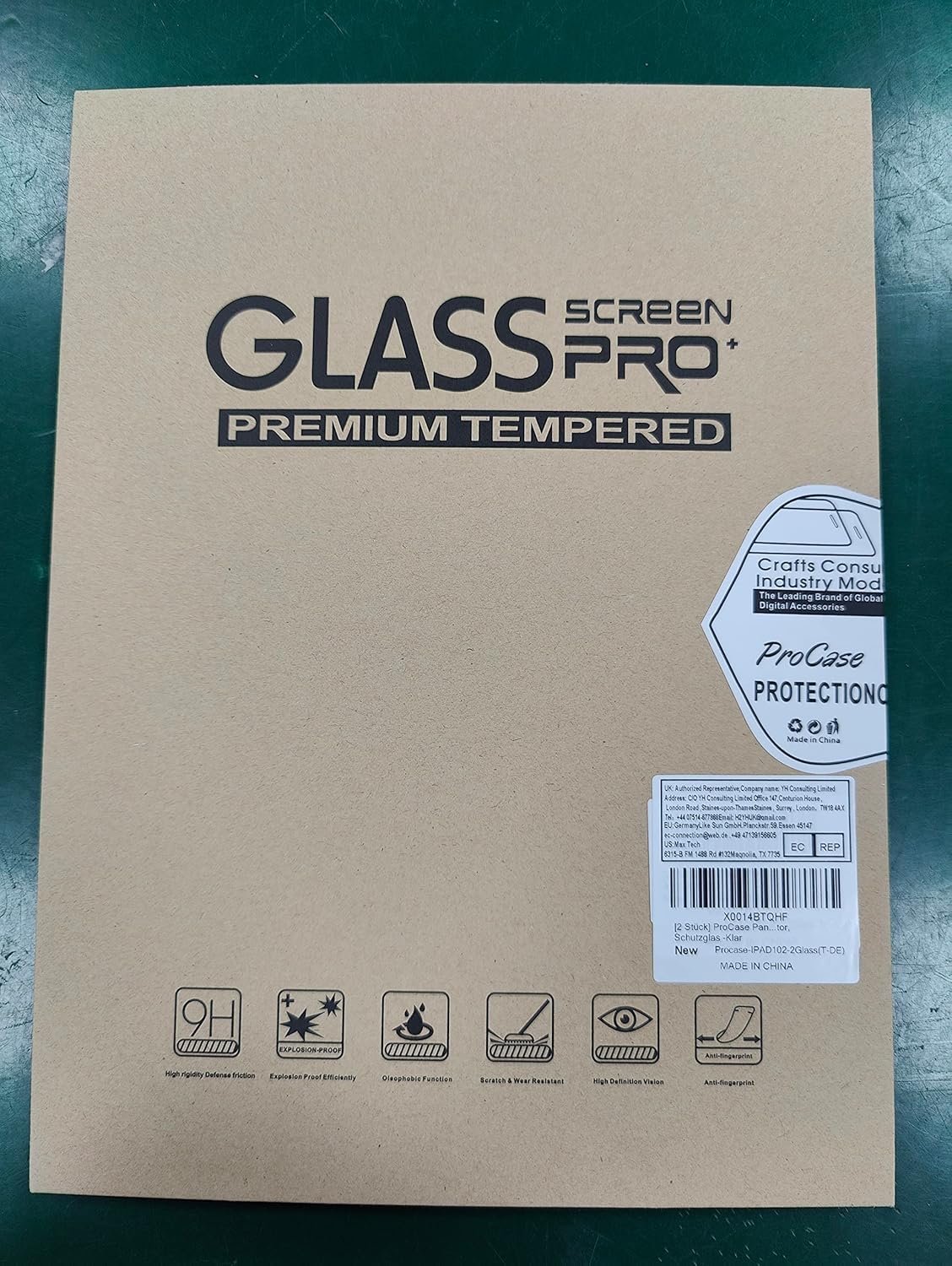 ProCase 2 Pack Screen Protector for iPad 10.2 9th 2021/ 8th 2020/ 7th 2019, Tempered Glass Film Guard for A2602 A2603 A2270 A2428 A2197 A2198 A2200 -Clear