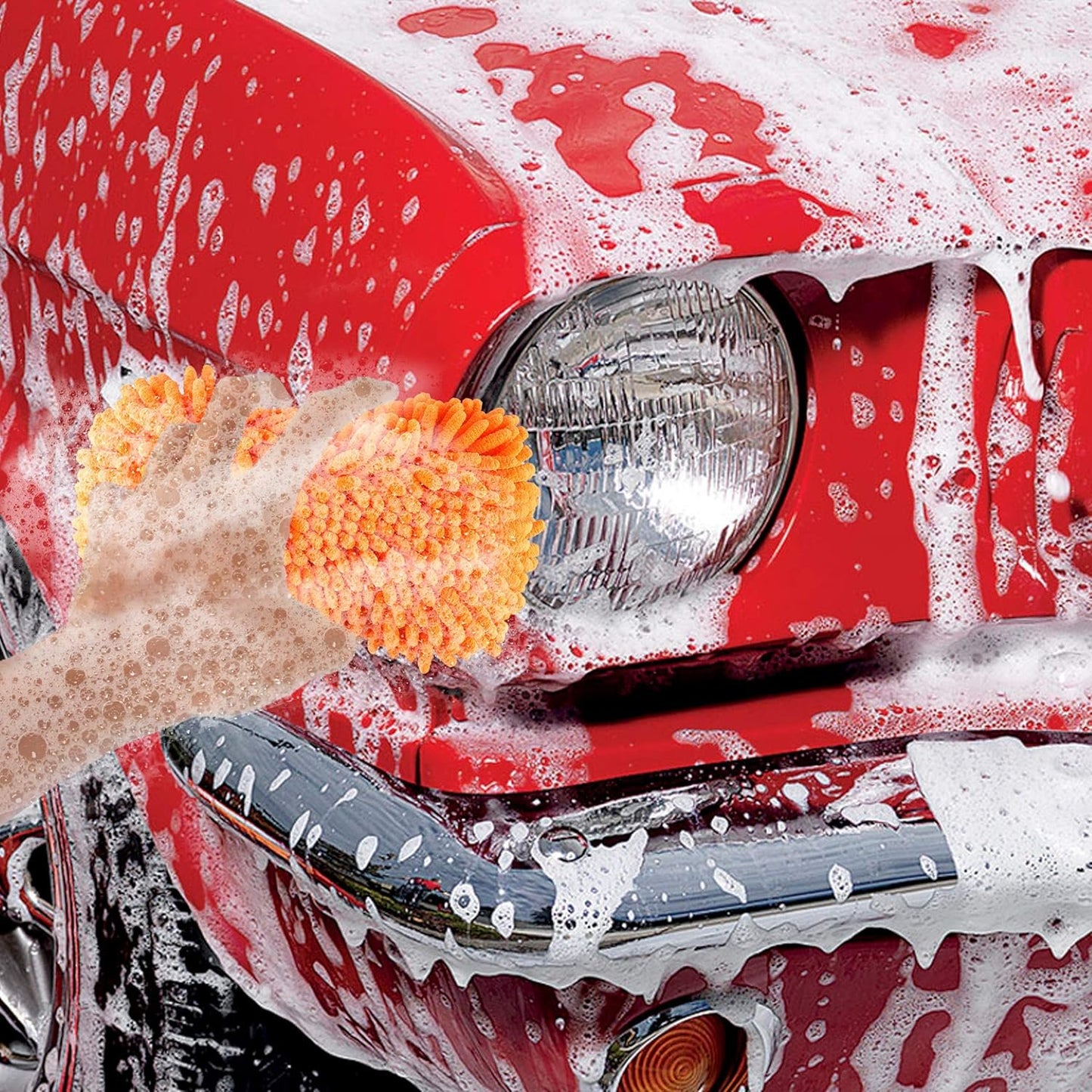 SCRUBIT Microfiber Car Wash Sponge Non-Scratch Microfibers for Cleaner Cars, Great for Everyday Cleaning - Automobile Cleaning Sponges Essential Part of Any Car Wash Kit (1 Pack)